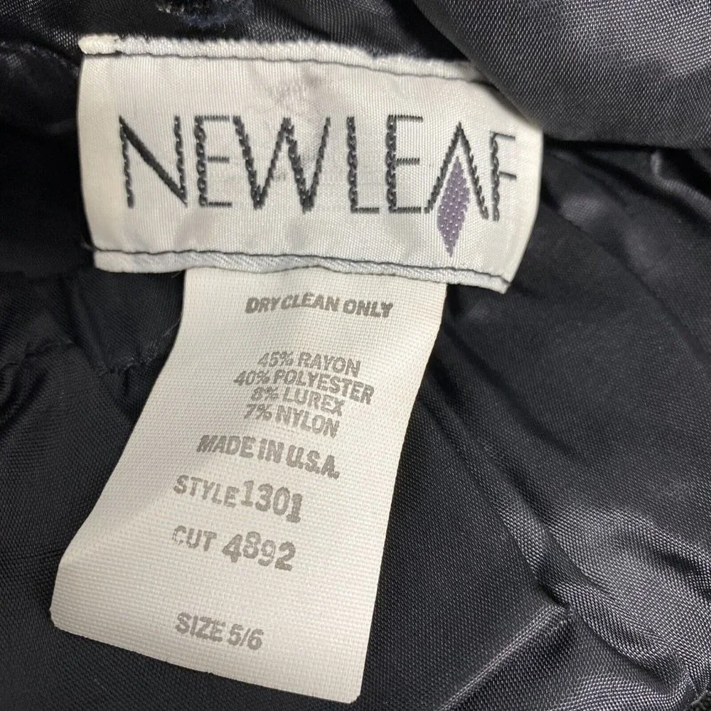 VTG New Leaf Black Gold Spaghetti Strap Velvet Back Zip Bodycon Dress Womens 5/6 - Picture 11 of 14